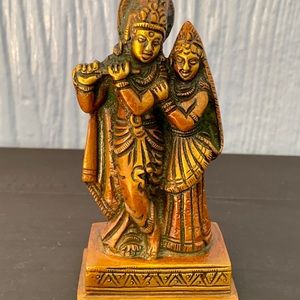 Rhada-Krishna Brass Figurine Statue